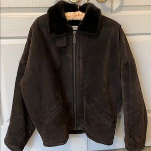 Jones New York Suede Leather Winter Coat